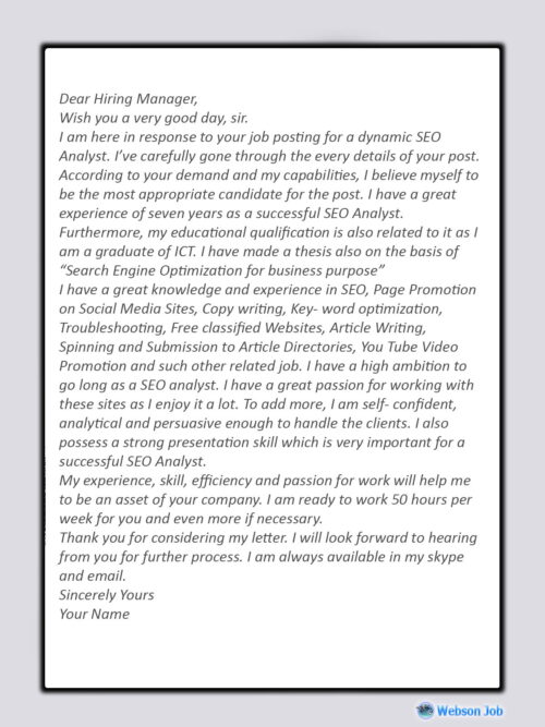 Upwork Cover Letter Sample for SEO (Search Engine Optimization ...