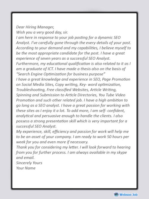 Upwork Cover Letter Sample for SEO (Search Engine Optimization ...